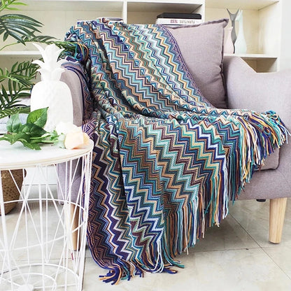 Boho-Inspired Woven Blanket – Stylish, Versatile & Retro-Chic