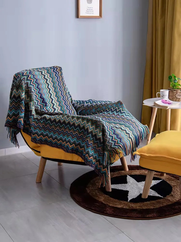 Boho-Inspired Woven Blanket – Stylish, Versatile & Retro-Chic