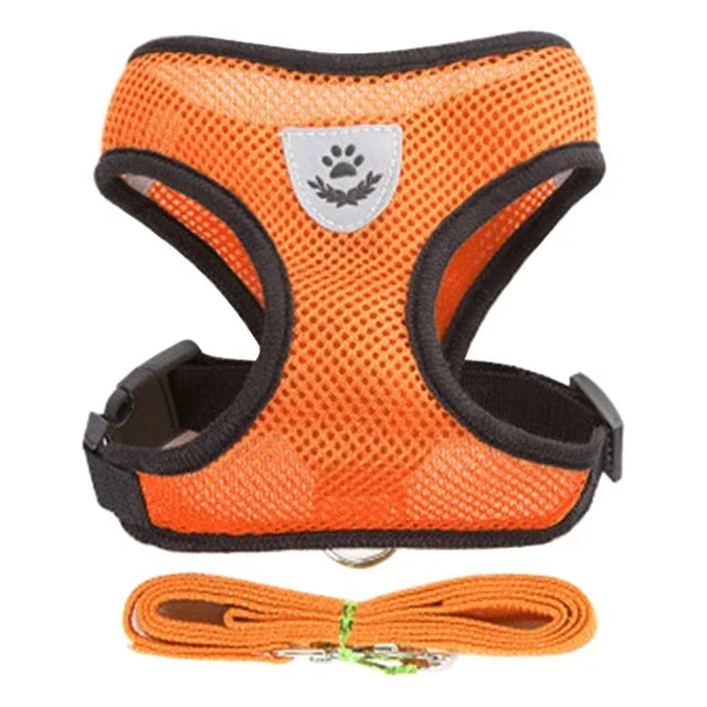Adjustable Reflective Cat Harness & Leash Set – Soft Mesh for Cats and Small Dogs