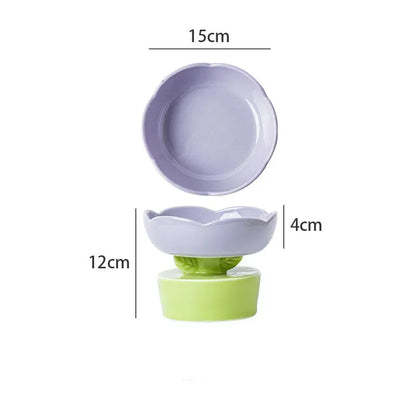 Creative Flower-Shaped Ceramic Bowl – Stylish & Perfect for Cats