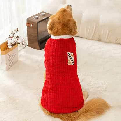 Big Paw Adventures: Cozy Winter Fleece Sweater for Your Large Breed Explorer