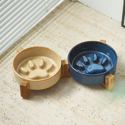 Anti-Choke Slow Feeding Japanese Ceramic Pet Bowl – Stylish & Functional for Healthy Mealtime