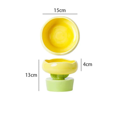 Creative Flower-Shaped Ceramic Bowl – Stylish & Perfect for Cats