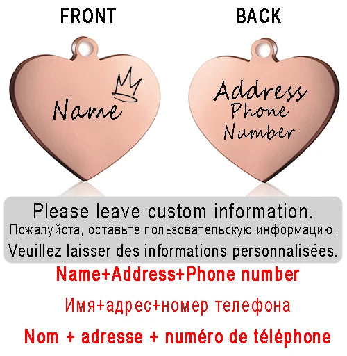 Forever Close Heart ID Tag – Personalized ID Tag Collar