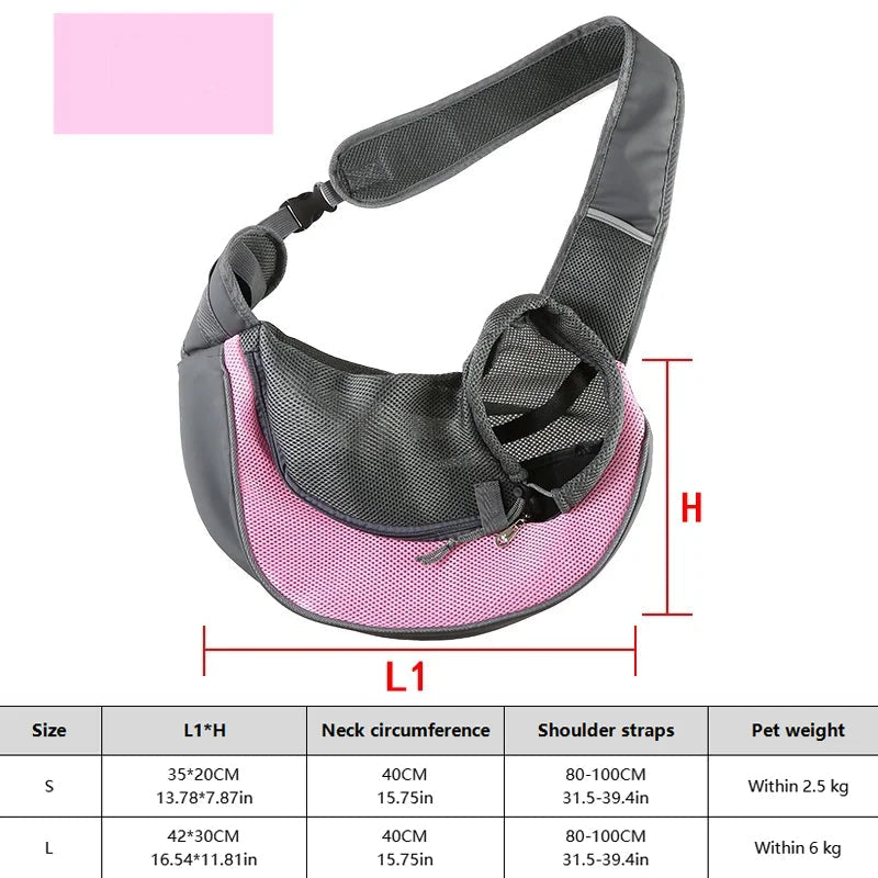 Trail Tails Carrier: Breathable Crossbody Pet Bag for Hiking and Camping Adventures