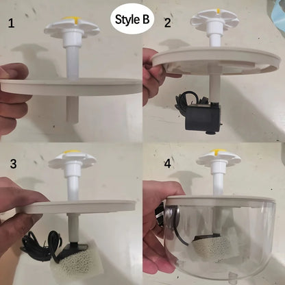 Whisker Wonders: Quiet Flow 1L Cat Fountain with Stylish Filter for Perrr-fect Hydration-USB Electric