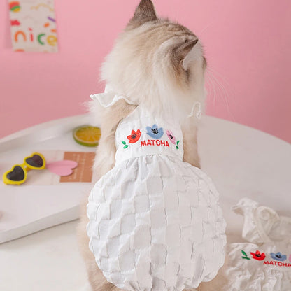 Runway Bloom Pet Dress: Chic Cooling Summer Skirt for Trendsetting Pups