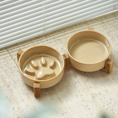 Anti-Choke Slow Feeding Japanese Ceramic Pet Bowl – Stylish & Functional for Healthy Mealtime