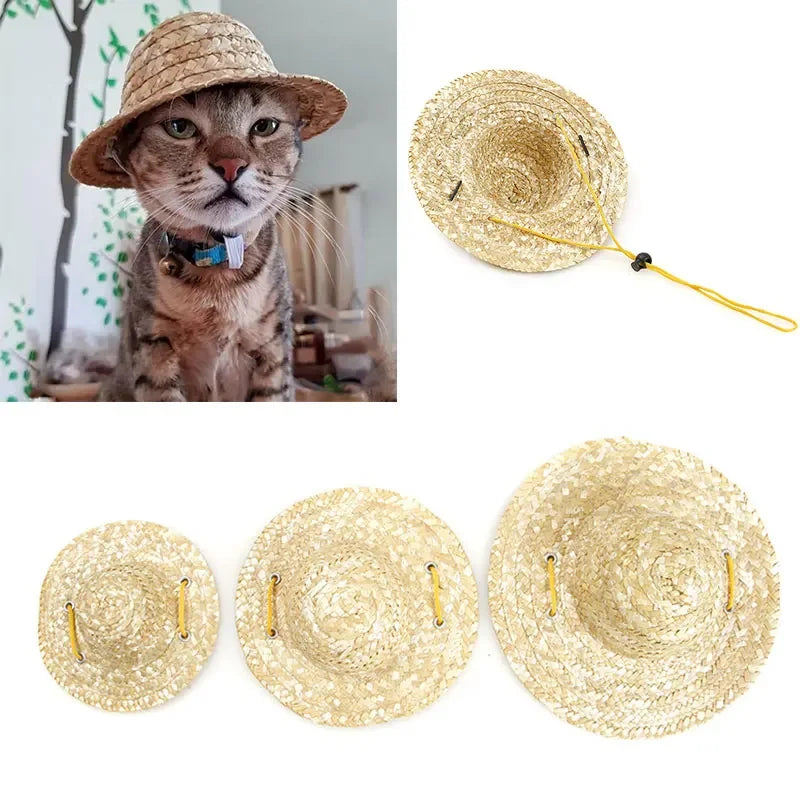 Straw Pet Hat – Perfect for Hawaiian Parties, Sun Protection & Stylish Cosplay