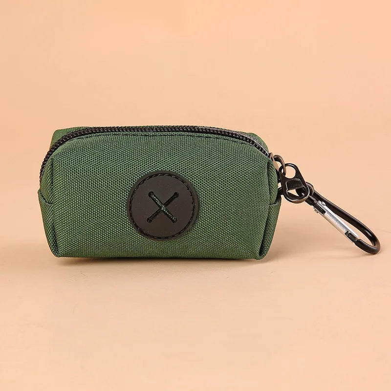 Compact Canvas Pet Waste Bag Holder – Portable Dispenser with Carabiner Clip for Discreet and Convenient Use