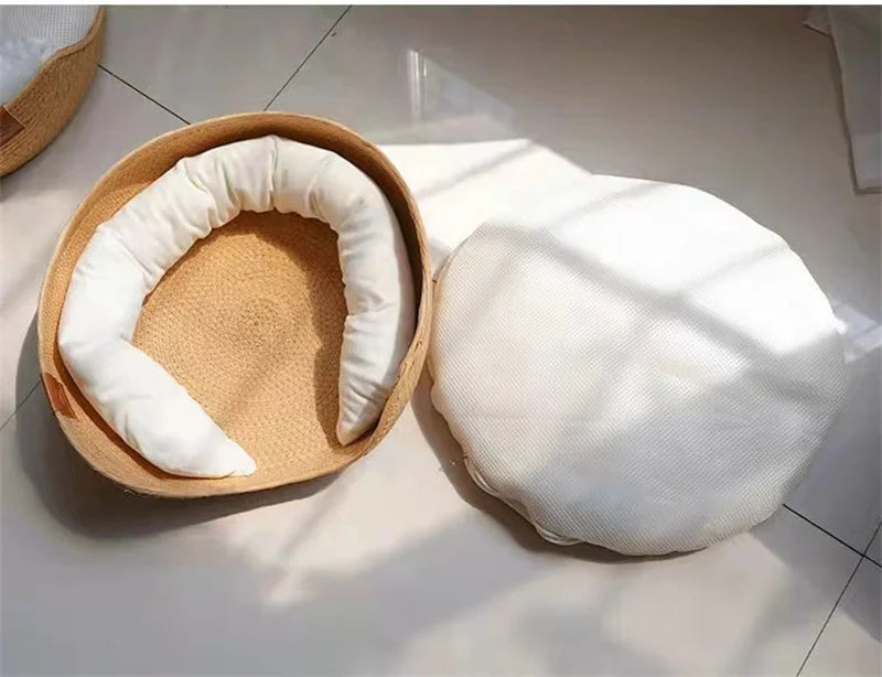 Handmade Bamboo Woven Cat Bed – Cozy, Stylish & Sustainable