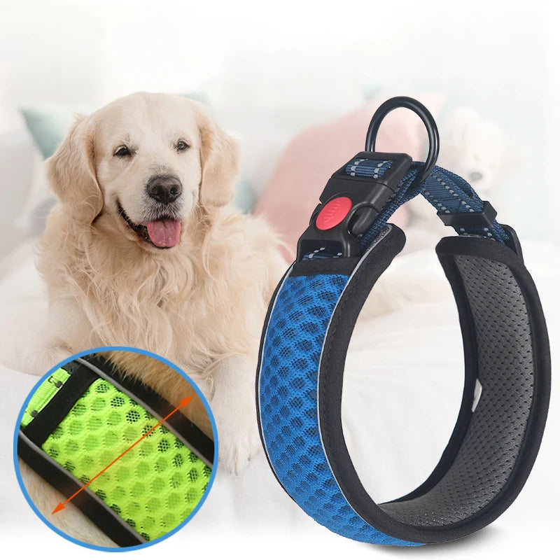 Reflective Dog Collar – Comfortable, Breathable & Anti-Choke Design for Dogs of All Sizes