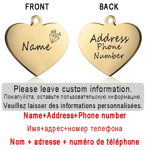 Forever Close Heart ID Tag – Personalized ID Tag Collar