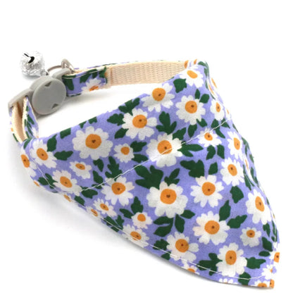 Chic Daisy-Print Adjustable Neck Scarf for Stylish Cats
