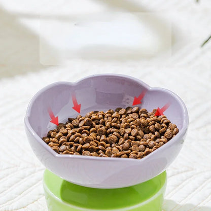Creative Flower-Shaped Ceramic Bowl – Stylish & Perfect for Cats