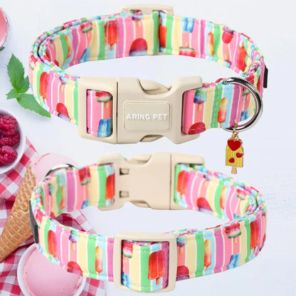 Stylish & Comfortable Summer Dog Collar – Lightweight Cotton, Quick-Release & Adjustable Fit