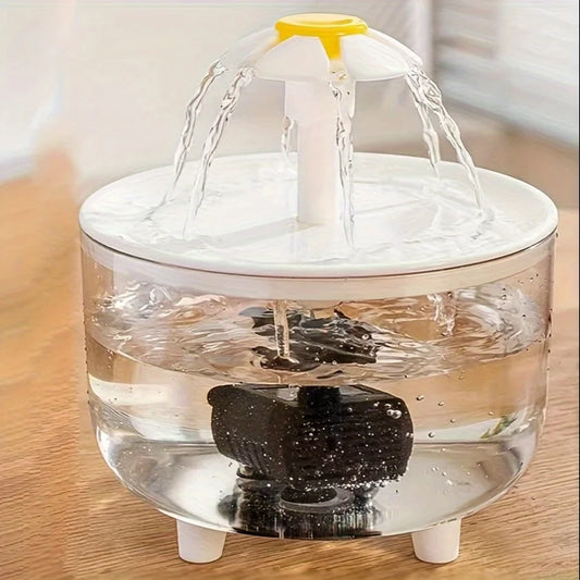 Whisker Wonders: Quiet Flow 1L Cat Fountain with Stylish Filter for Perrr-fect Hydration-USB Electric