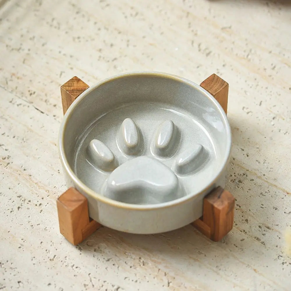 Anti-Choke Slow Feeding Japanese Ceramic Pet Bowl – Stylish & Functional for Healthy Mealtime