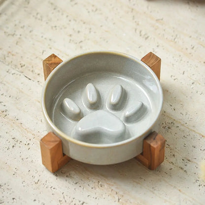 Anti-Choke Slow Feeding Japanese Ceramic Pet Bowl – Stylish & Functional for Healthy Mealtime