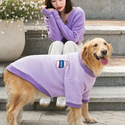 Big Paw Adventures: Cozy Winter Fleece Sweater for Your Large Breed Explorer