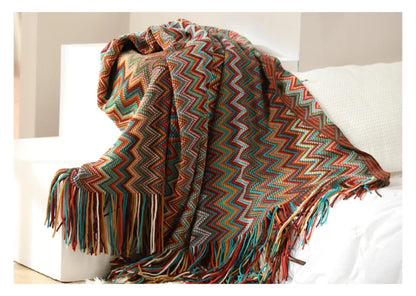 Boho-Inspired Woven Blanket – Stylish, Versatile & Retro-Chic