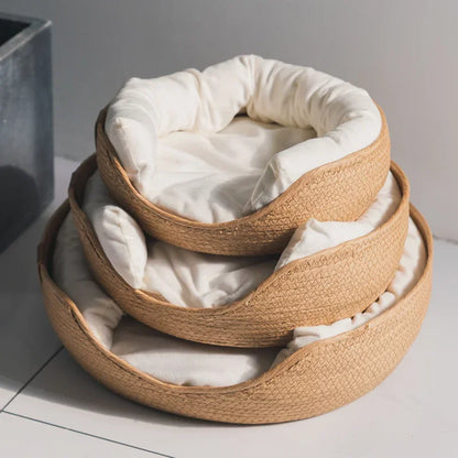 Handmade Bamboo Woven Cat Bed – Cozy, Stylish & Sustainable