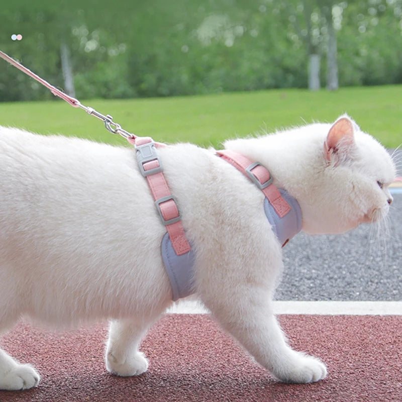 Breathable Cat Harness & Leash Set – Adjustable Vest for Small to Medium Cats and Dogs