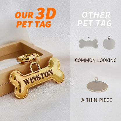 Memopaw Design Personalized Pet Dog Name Tag- Copper Free