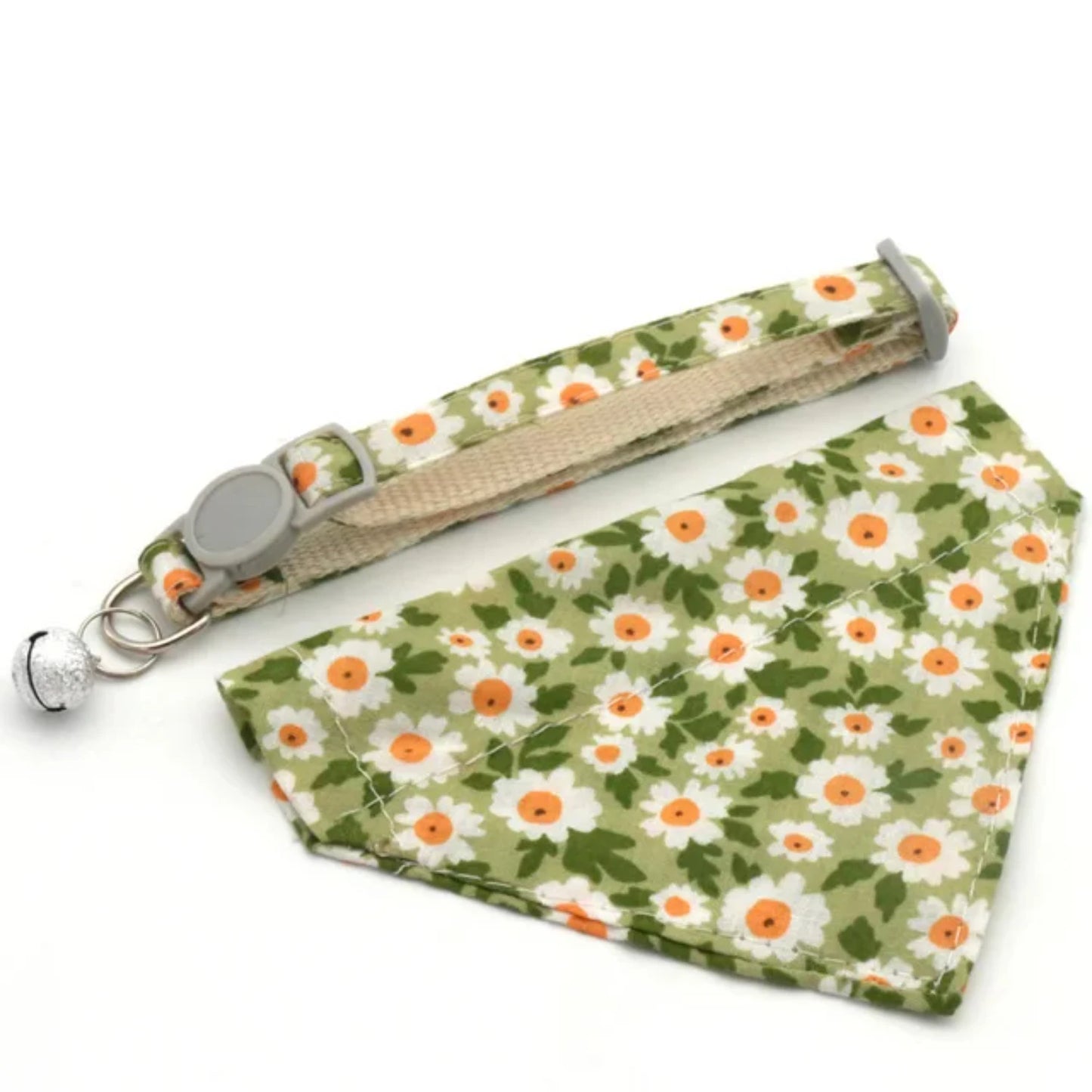 Chic Daisy-Print Adjustable Neck Scarf for Stylish Cats
