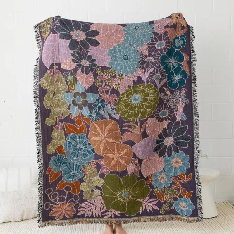 Floral Thread Blanket – Stylish, Durable & Perfect for Home and Adventures and Pet's Comfort