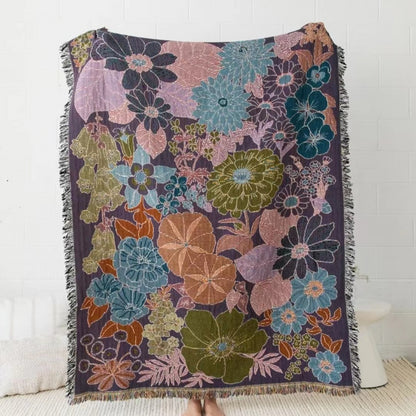 Floral Thread Blanket – Stylish, Durable & Perfect for Home and Adventures and Pet's Comfort