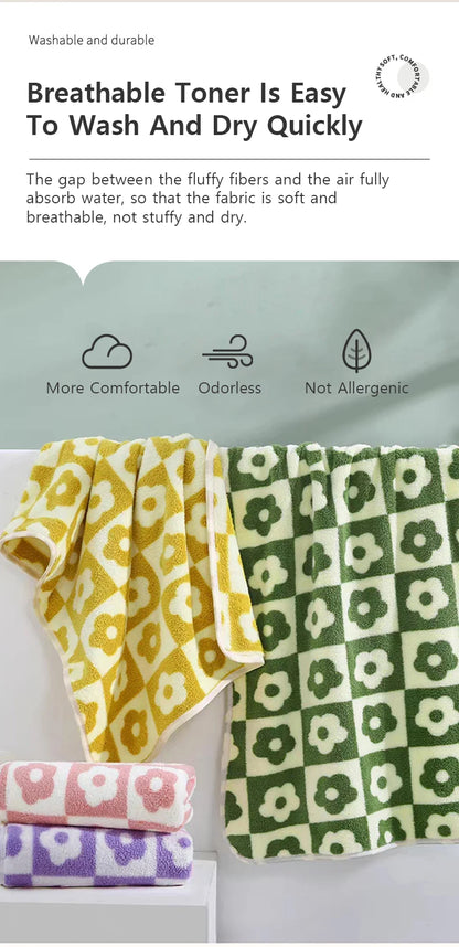 Quick-Drying Coral Fleece Flower Towels – Stylish & Practical for Daily Use