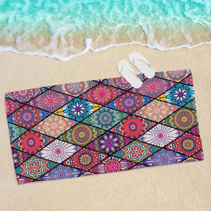 Boho Super Absorbent Microfiber Beach Towel Quick Dry Towel Travel Towel Sandproof Soft Light Quick Drying for Beach Swimming