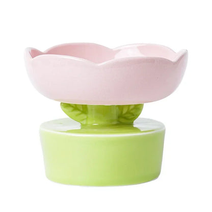 Creative Flower-Shaped Ceramic Bowl – Stylish & Perfect for Cats