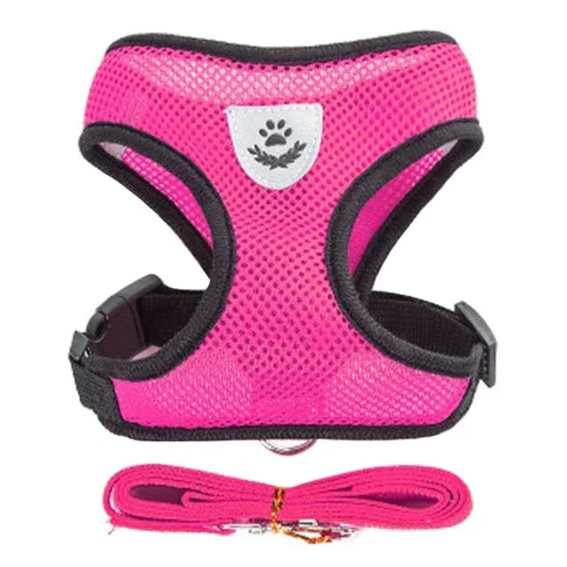 Adjustable Reflective Cat Harness & Leash Set – Soft Mesh for Cats and Small Dogs