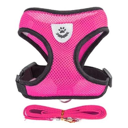 Adjustable Reflective Cat Harness & Leash Set – Soft Mesh for Cats and Small Dogs