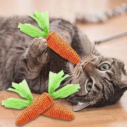 Crunchy Carrot Caper: The Chew-Tastic Toy for Pawsome Feline Fun!