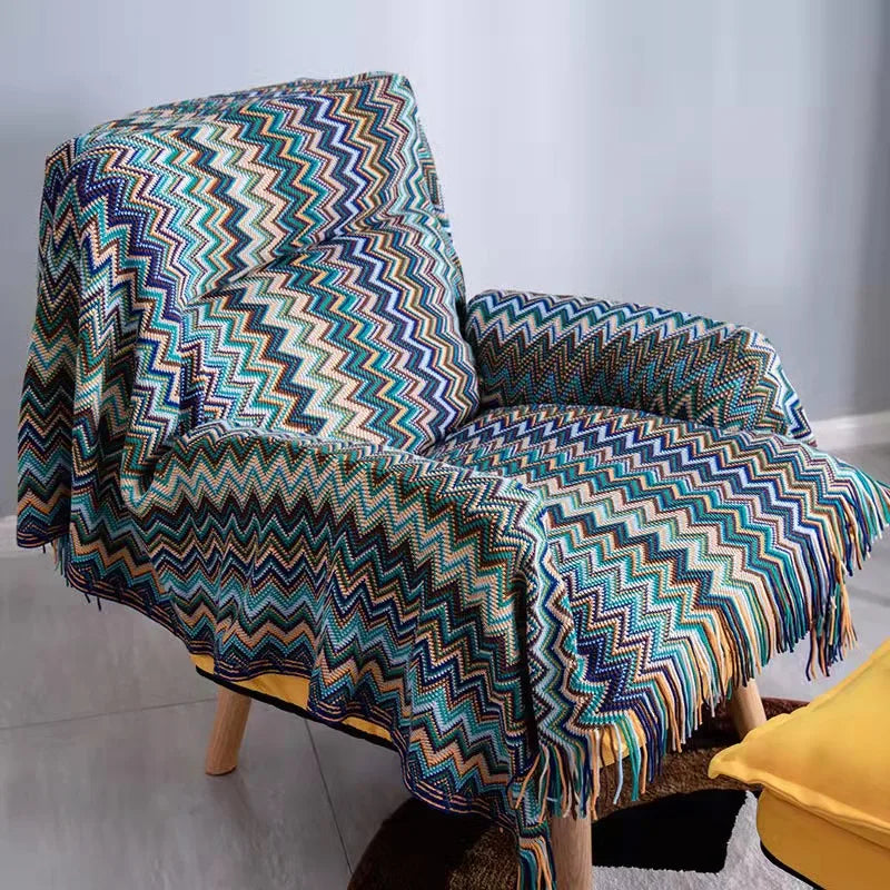 Boho-Inspired Woven Blanket – Stylish, Versatile & Retro-Chic