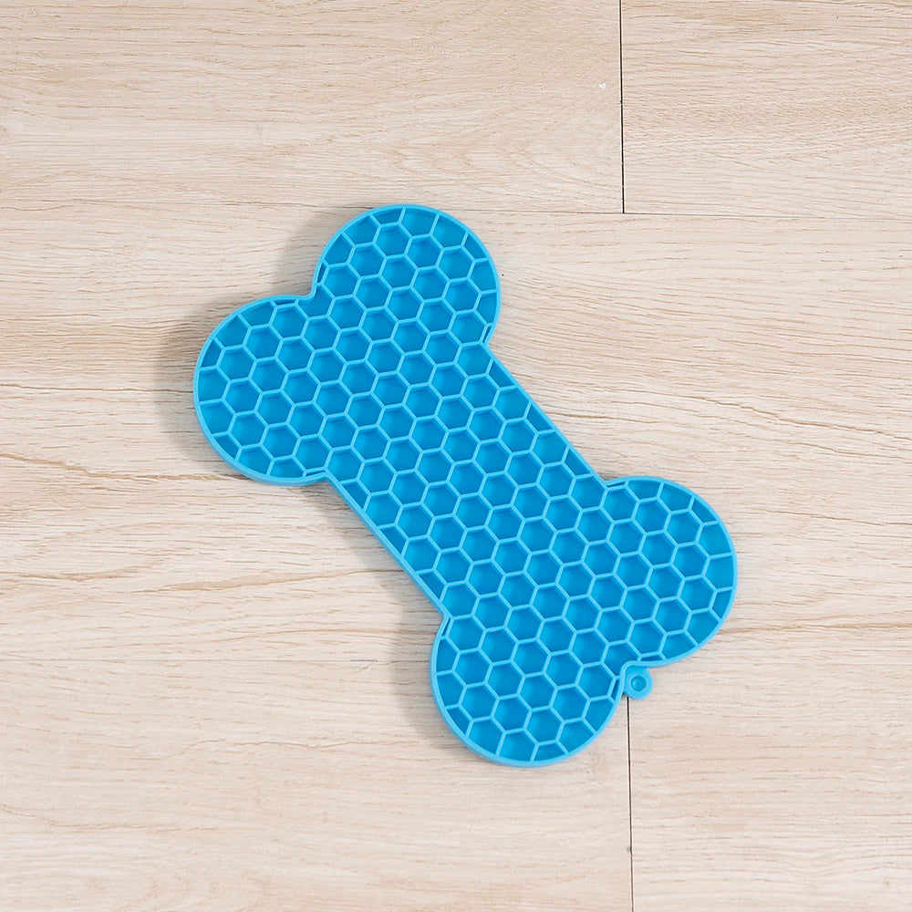 Bone-Shaped Silicone Lick Mat – Slow Feeder for Dogs
