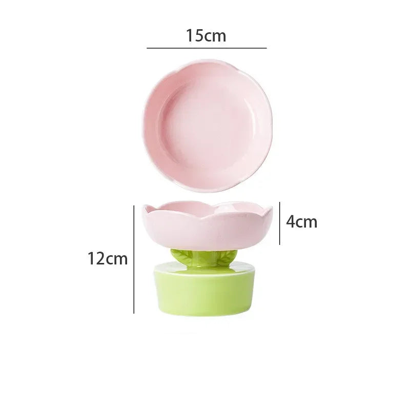 Creative Flower-Shaped Ceramic Bowl – Stylish & Perfect for Cats