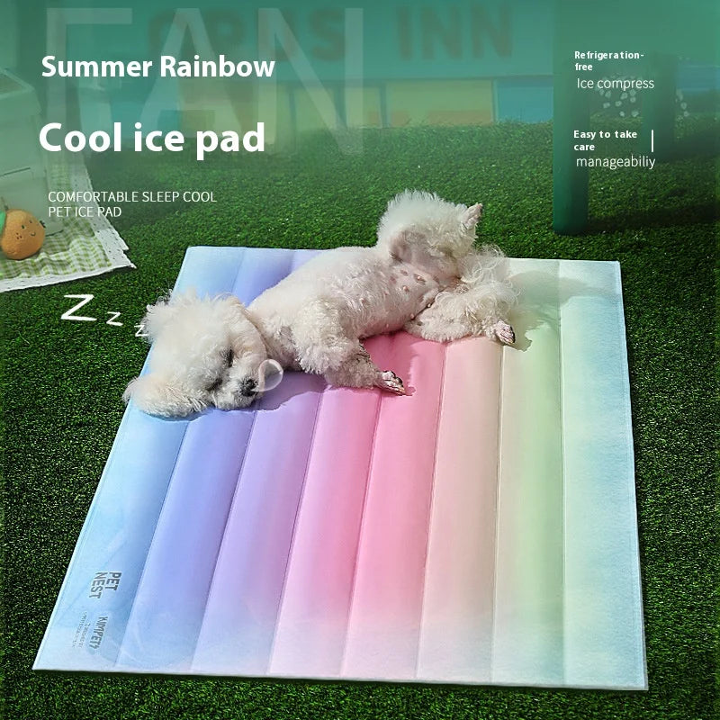 Bring a Splash of Rainbows and Sunshine to Your Pet's Summer-the Ultimate Cooling Mat!