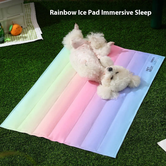 Bring a Splash of Rainbows and Sunshine to Your Pet's Summer-the Ultimate Cooling Mat!