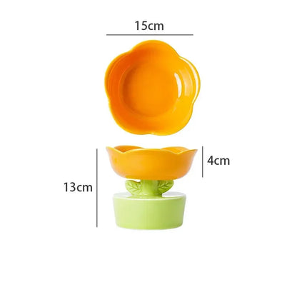 Creative Flower-Shaped Ceramic Bowl – Stylish & Perfect for Cats
