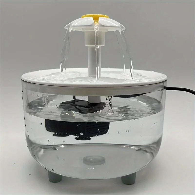 Whisker Wonders: Quiet Flow 1L Cat Fountain with Stylish Filter for Perrr-fect Hydration-USB Electric
