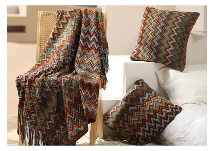Boho-Inspired Woven Blanket – Stylish, Versatile & Retro-Chic