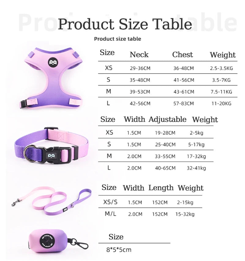 Adjustable Mesh Pet Harness & Leash Set – Vibrant Colors