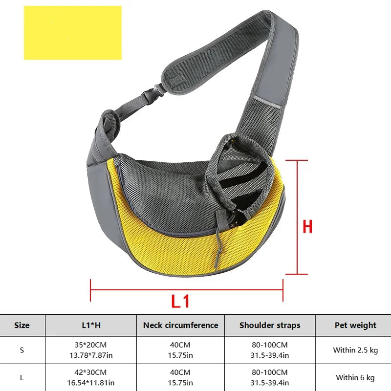 Trail Tails Carrier: Breathable Crossbody Pet Bag for Hiking and Camping Adventures