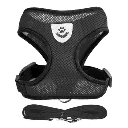 Adjustable Reflective Cat Harness & Leash Set – Soft Mesh for Cats and Small Dogs