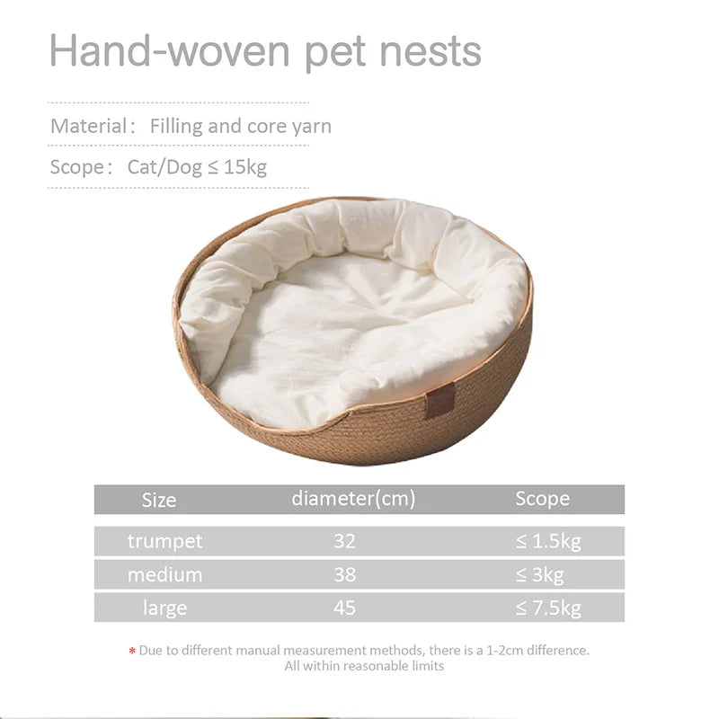Handmade Bamboo Woven Cat Bed – Cozy, Stylish & Sustainable