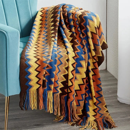 Boho-Inspired Woven Blanket – Stylish, Versatile & Retro-Chic